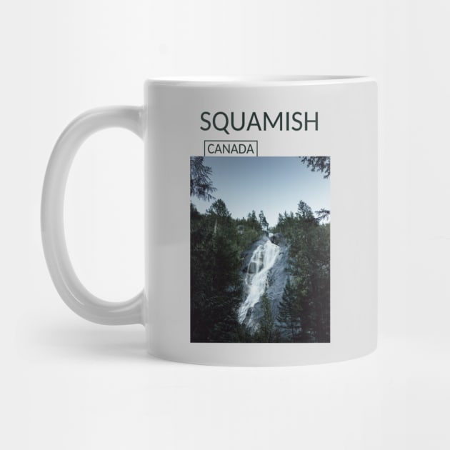 Squamish British Columbia Canada Nature Waterfall Souvenir Present Gift for Canadian T-shirt Apparel Mug Notebook Tote Pillow Sticker Magnet by Mr. Travel Joy